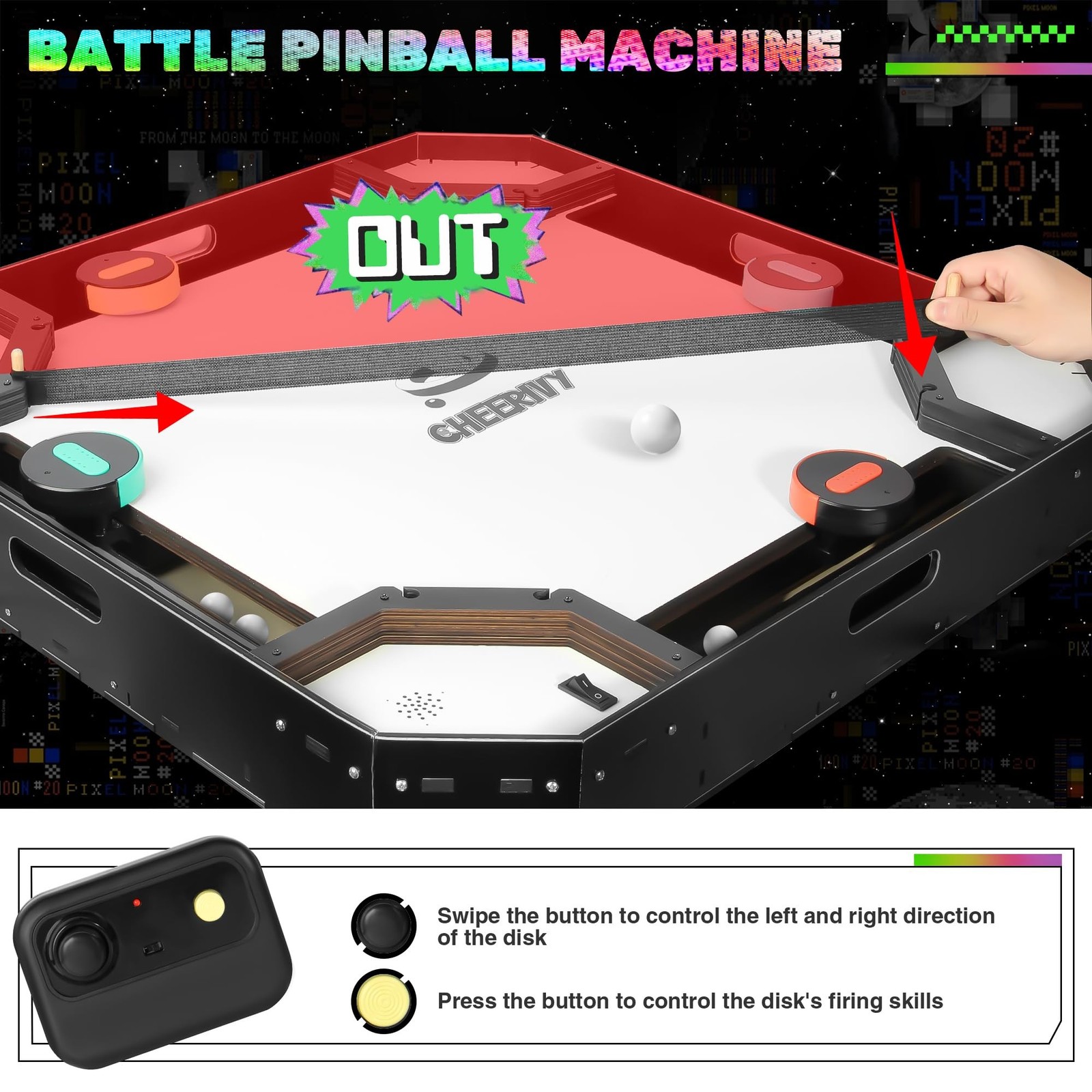 Cheerivy Game Air Hockey 4 Player, Hyperlaps.10 Game 4 Players Arcade Games f…
