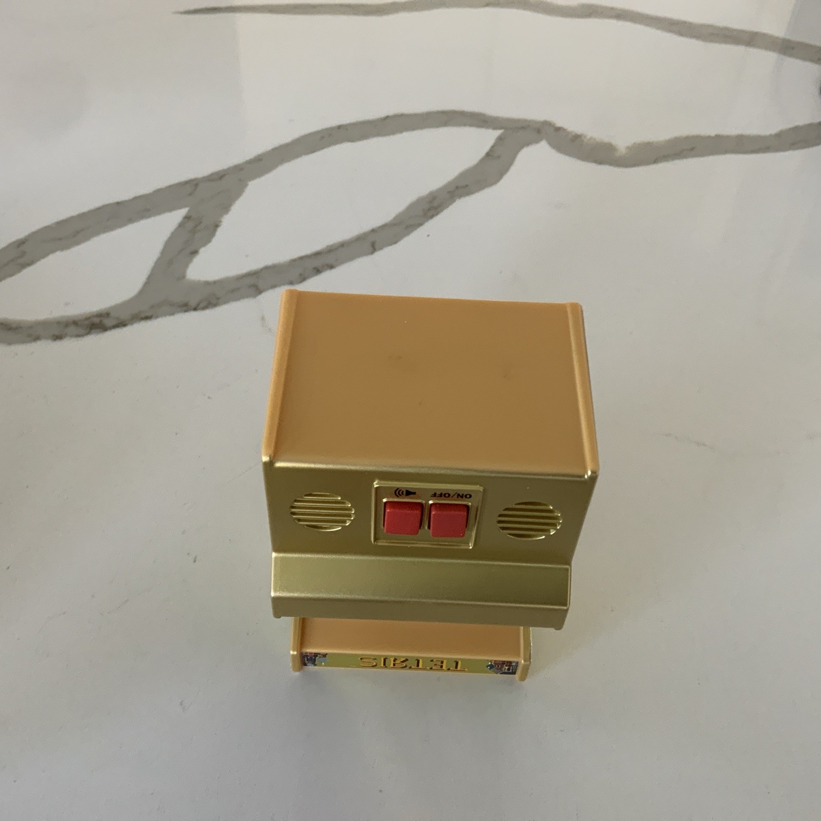 Tetris Hand Held Classic Arcade GOLD Mini Retro VIDEO Game TESTED WORKS FUN