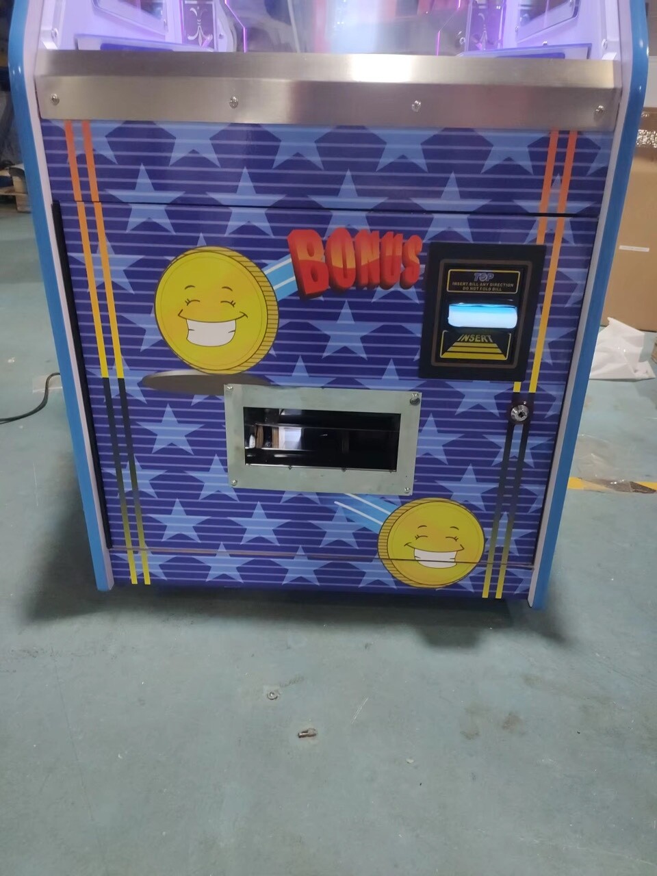 Bonus Hole Quarter Coin Pusher Slider With Bill Acceptor Arcade Machine Game NEW
