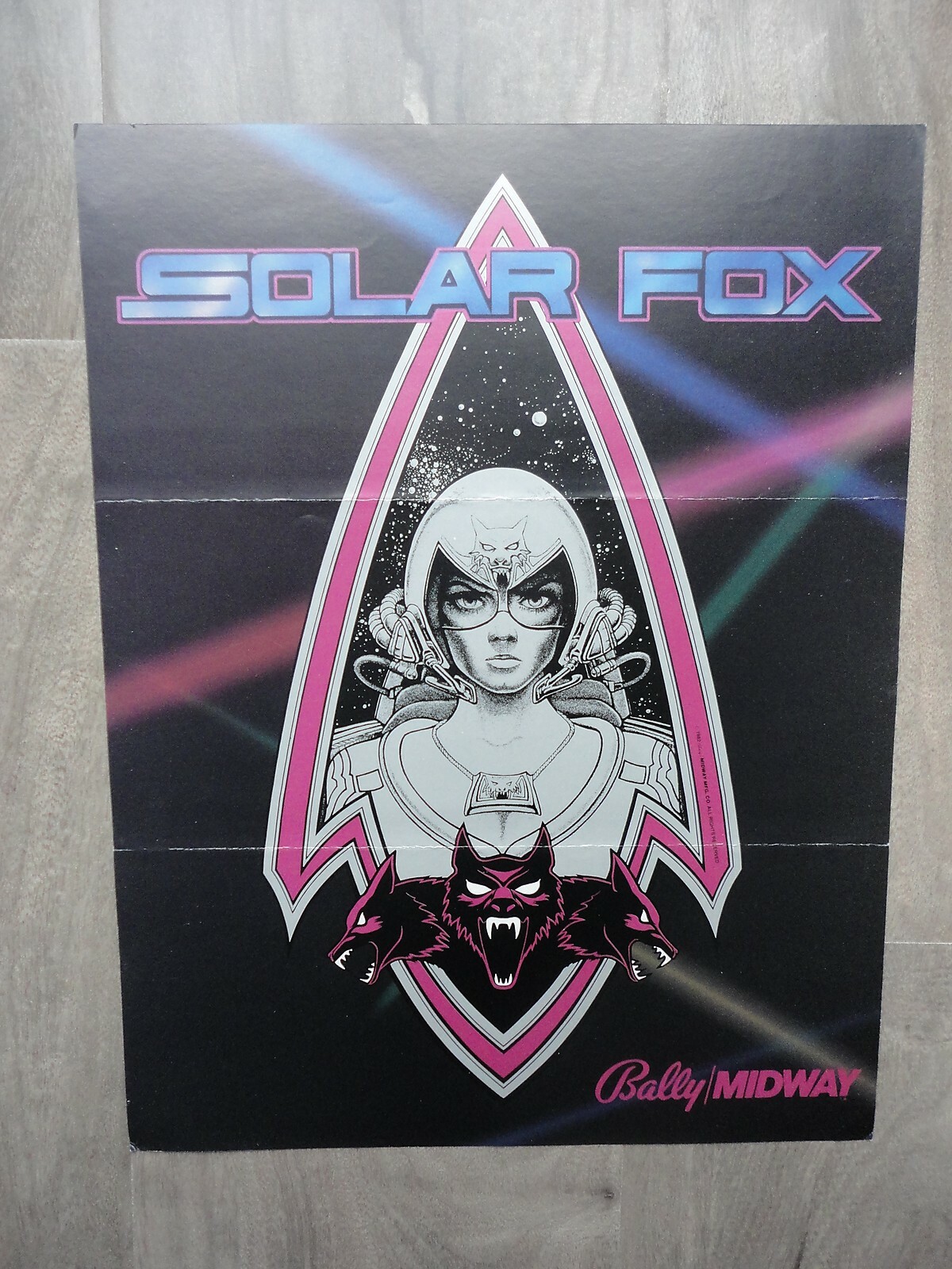 Solar Fox Video Arcade Machine Flyer Original Bally Brochure