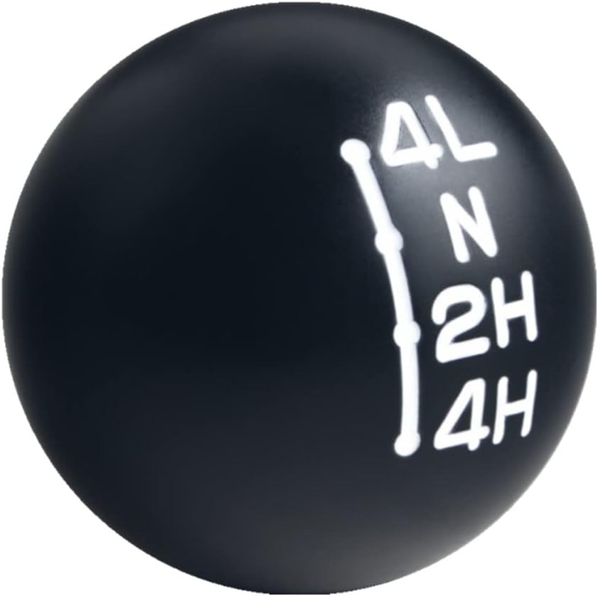 DEWHEL Transfer Case Shift Knob Aluminum NP205 7/16″-20 Black W/White Engraved I