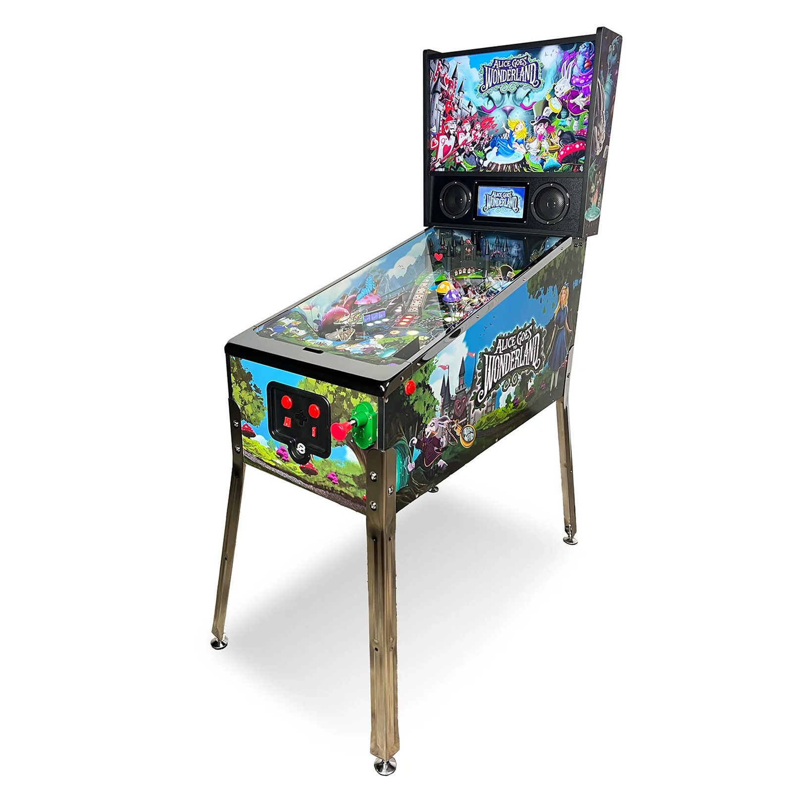 Wonderland Amusements Alice Goes to Wonderland Pinball Machine with LED Lighting