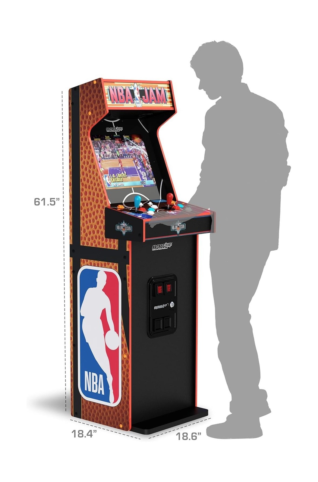 2-Player Basketball Arcade Machine Cabinet w/ 3 Games Wi-Fi Online Multiplayer