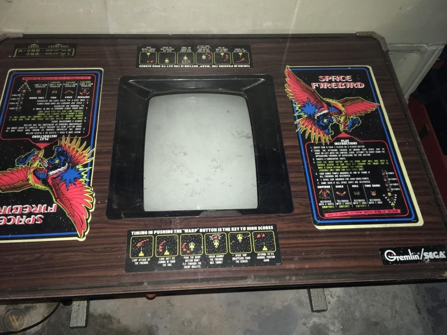 SPACE FIREBIRD Cocktail Table ARCADE MACHINE by SEGA/GREMLIN 1980 (Excellent)