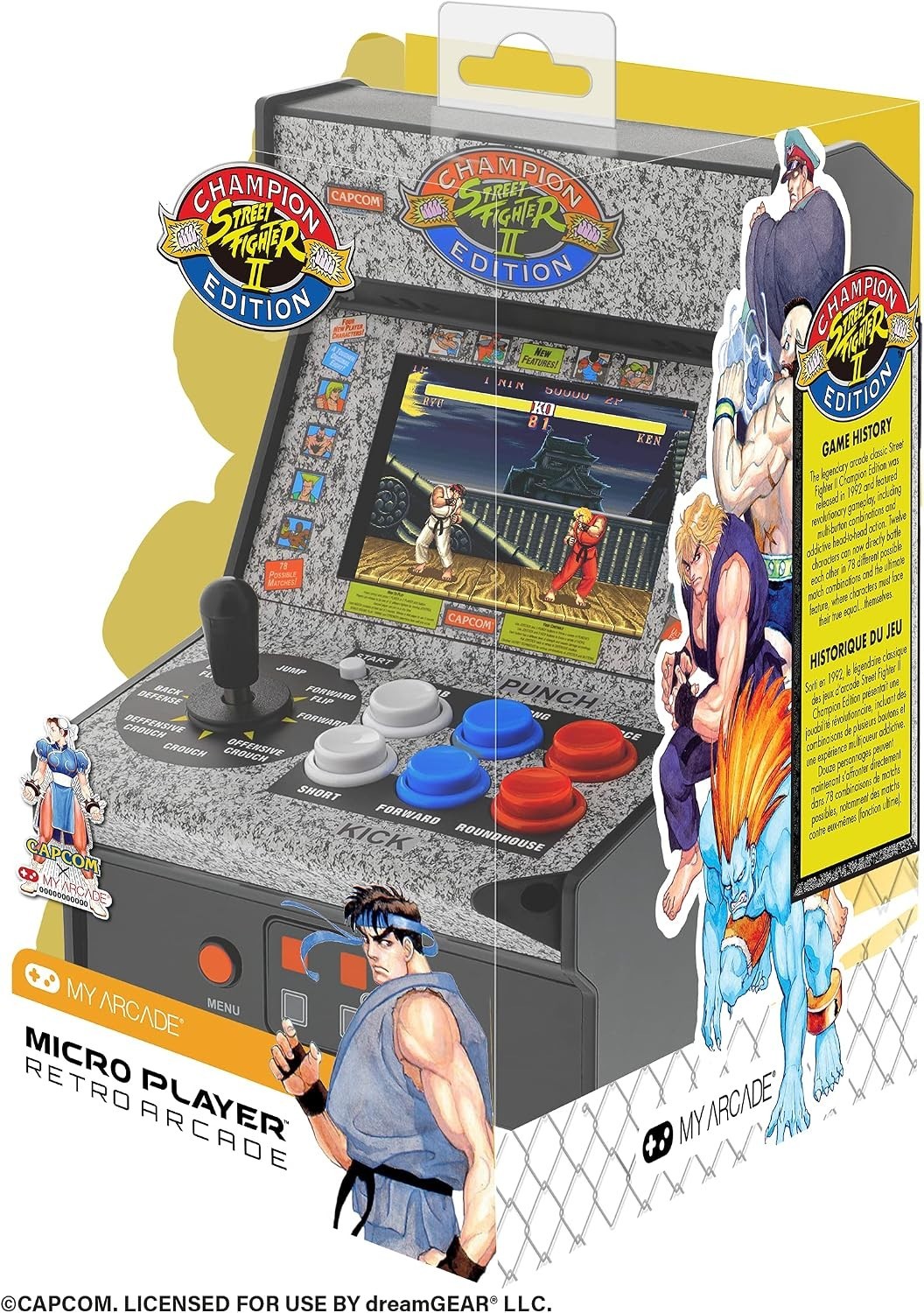Street Fighter 2 Champion Edition Video Game: Mini Arcade Machine, Arcade Ver…
