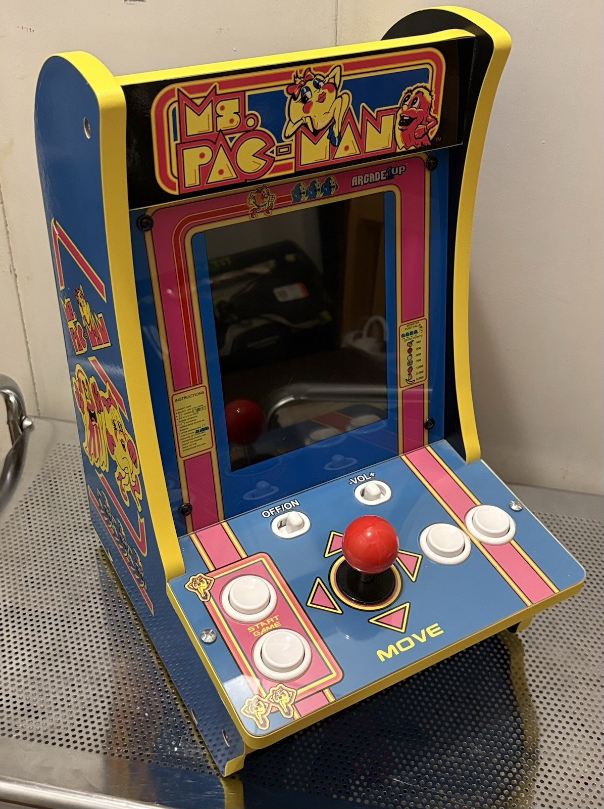 Ms Pac-Man Tabletop Arcade 16″ 4 Games In 1 Galaga Pac-man Plus WORKS GREAT