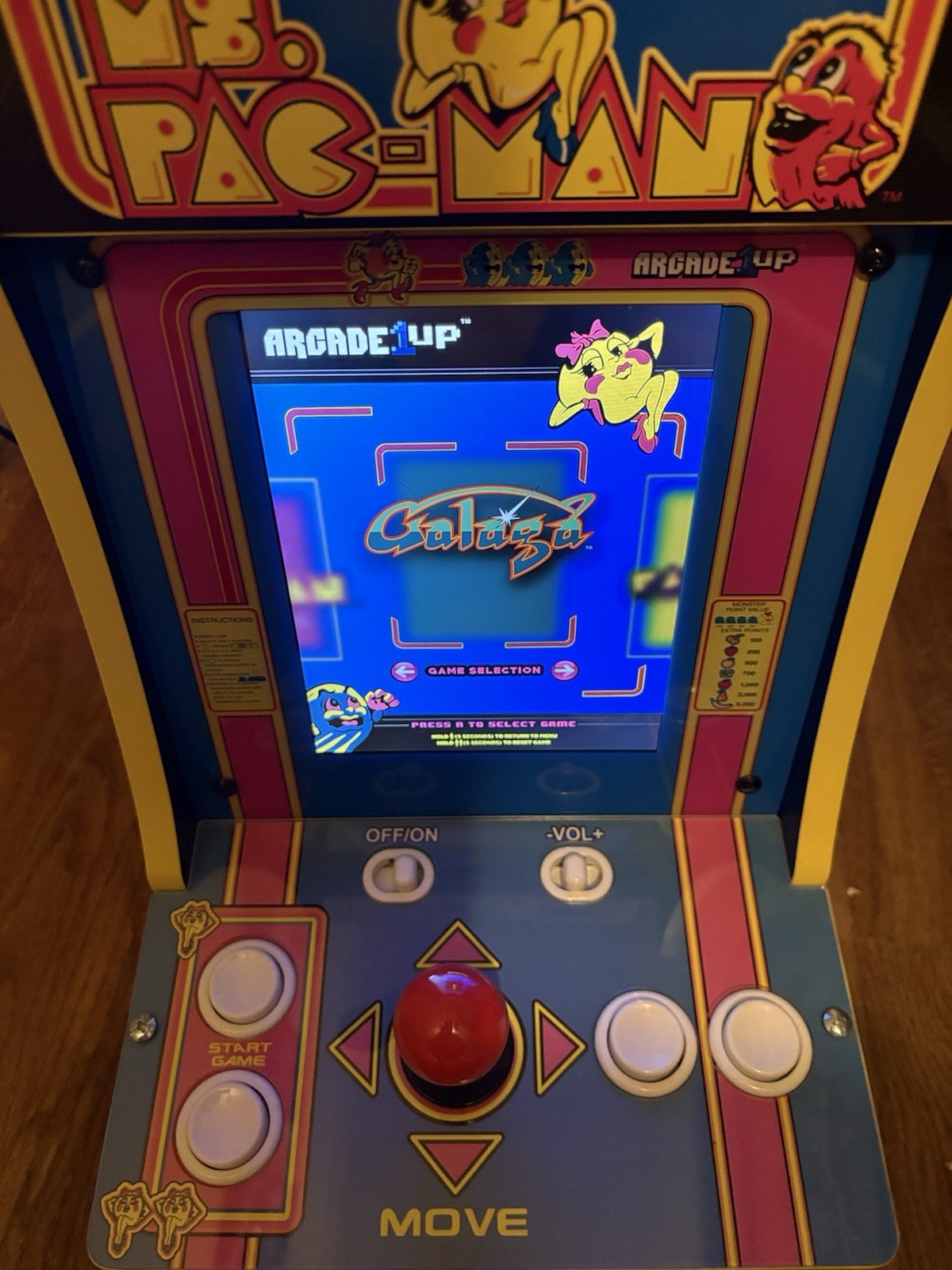 Ms Pac-Man Tabletop Arcade 16″ 4 Games In 1 Galaga Pac-man Plus WORKS GREAT