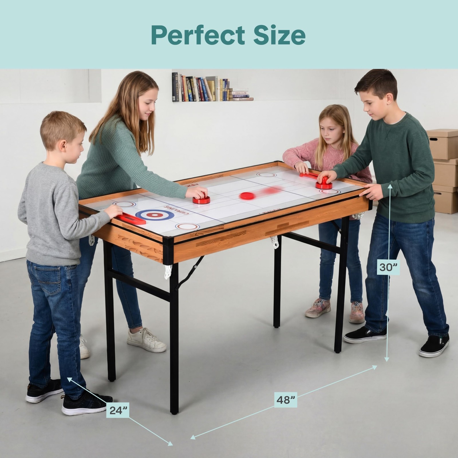 SereneLife 4 in 1 Multi Game Table, 4’x2’ Folding Portable Sports Arcade Game…