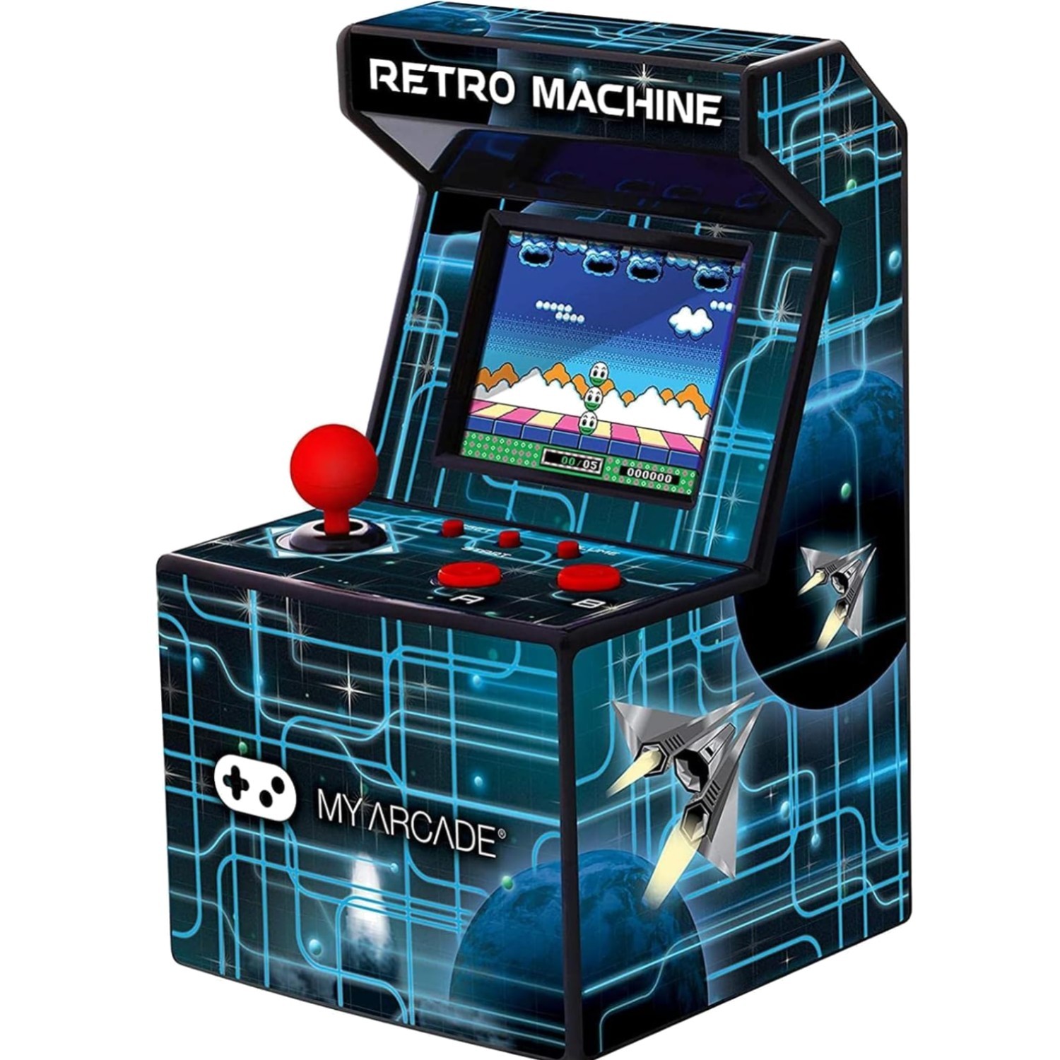 Retro 200 Game Arcade Machine – Battery Powered Mini with Volume Control