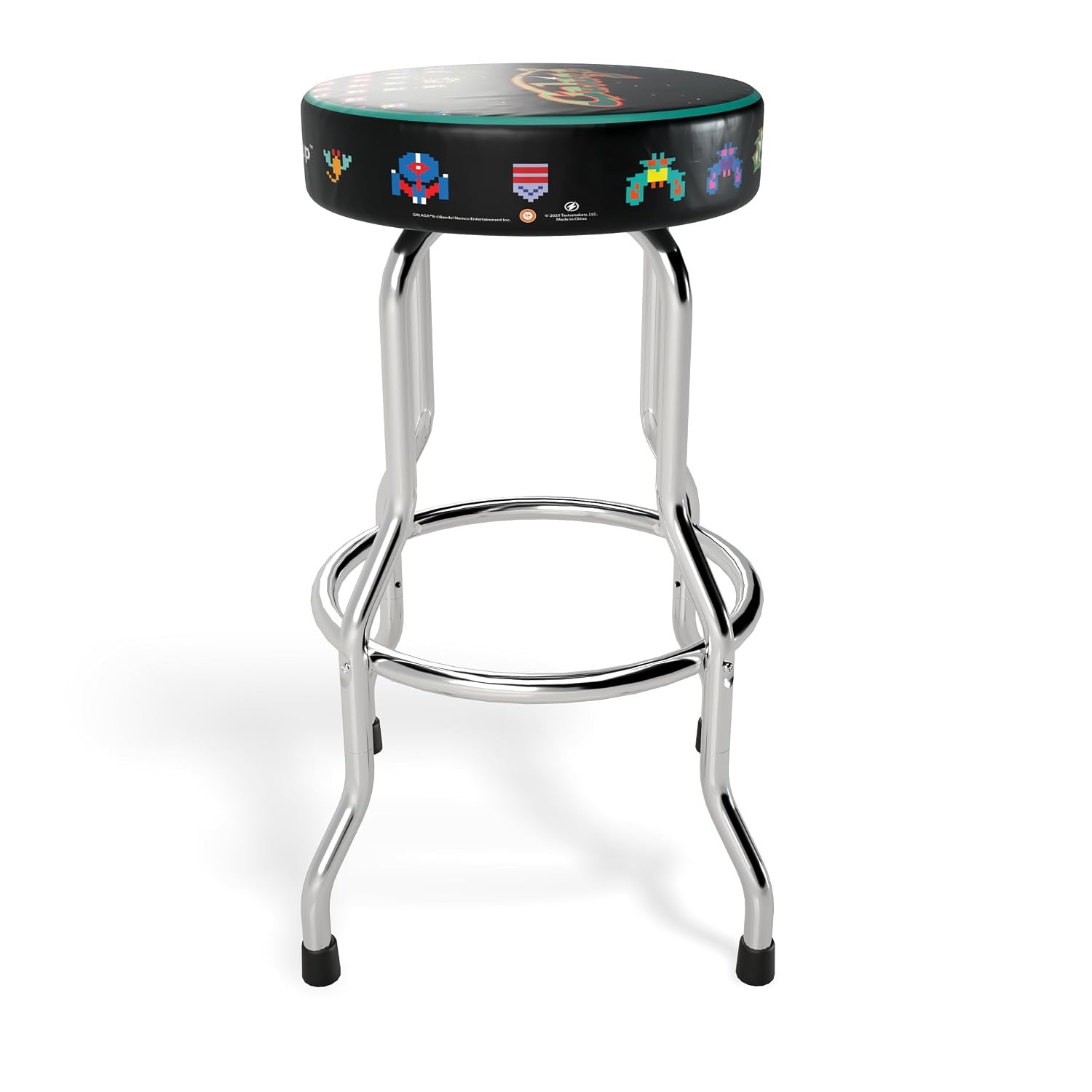 Officially Licensed Adjustable Chrome Plated Steel Frame Arcade Gaming Stool