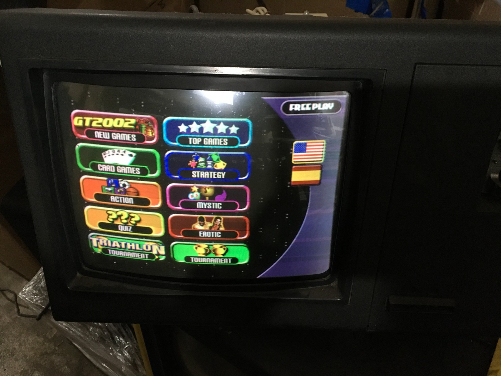 Vintage BAR Touchscreen Arcade Machine Countertop WORKS (Freeplay Enabled) RS