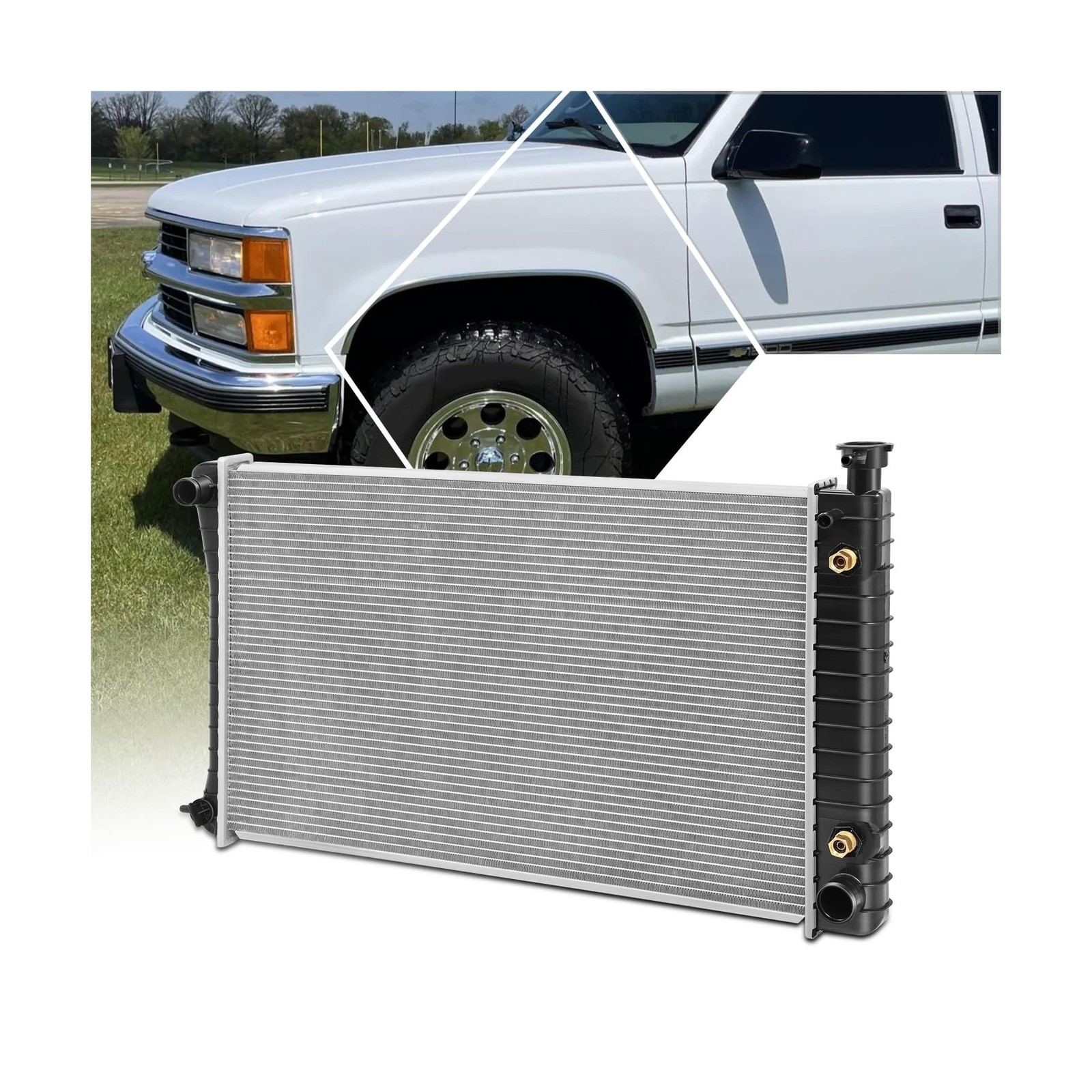 Radiator – Fit For 1988-1999 Chevy GMC C/K Pickup, 2-Row, DPI-1690, w/ Cap