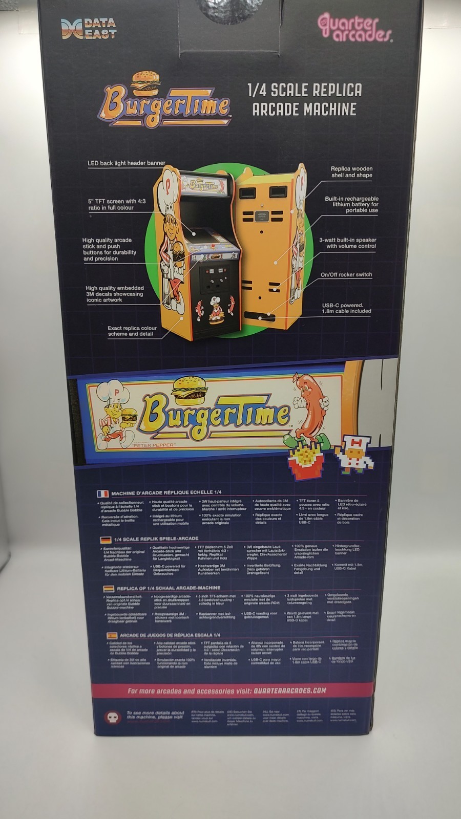 Numskull Quarter Arcades – Burger Time Mini Arcade – 1/4 Scale Original ROM