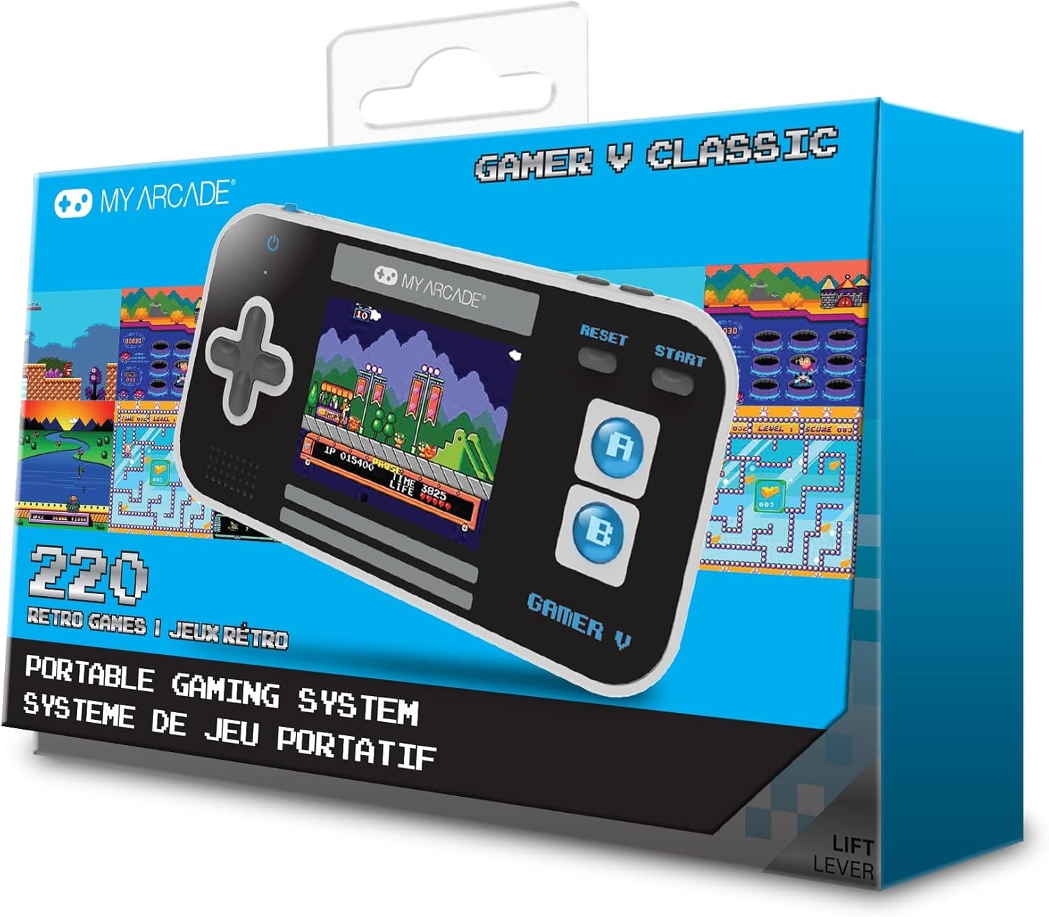 Gamer V Classic-Blue: 220 Preloaded Games in a Portable Handheld Console