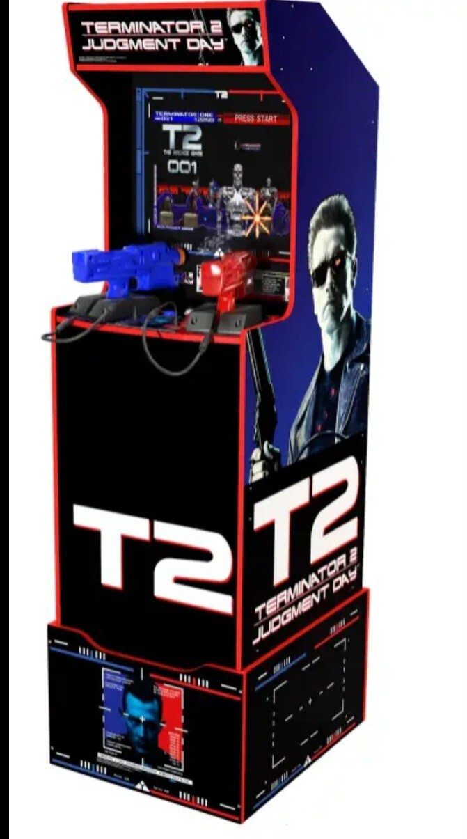 Arcade1Up Terminator 2 Judgement Day-T2 Arcade Game with Light-Up Marque.