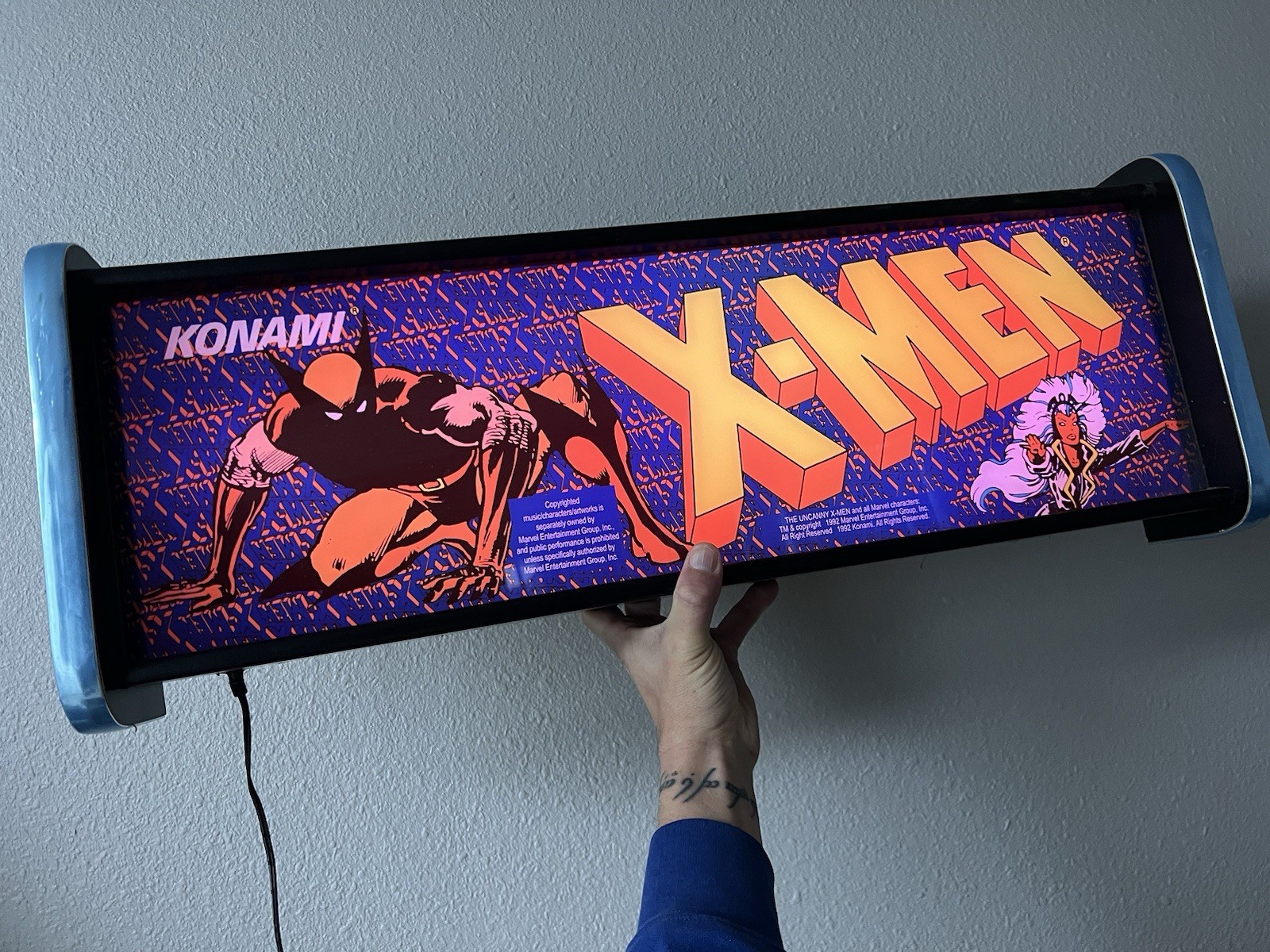 X-Men Arcade Custom LED Light Original Cabinet Uncanny Wolverine Storm Logan