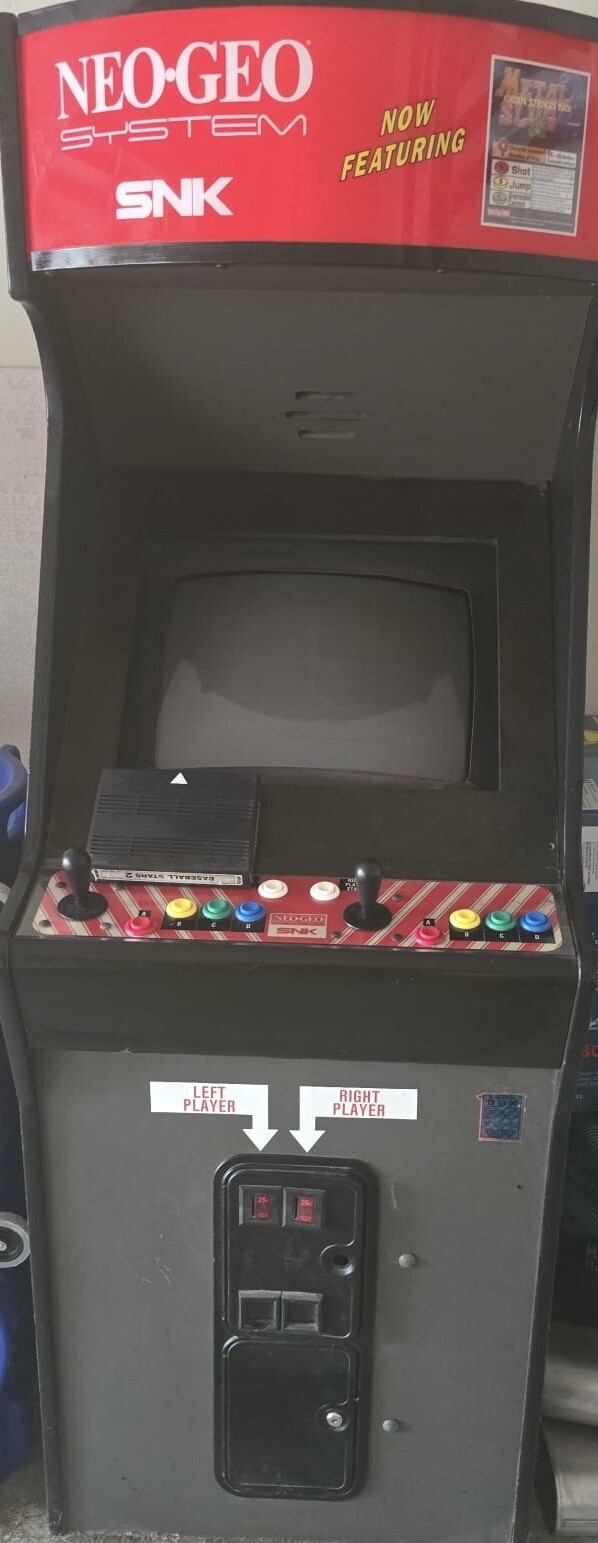 Original SNK NEO GEO full sized 2slot upright video arcade with 161n1 game cart
