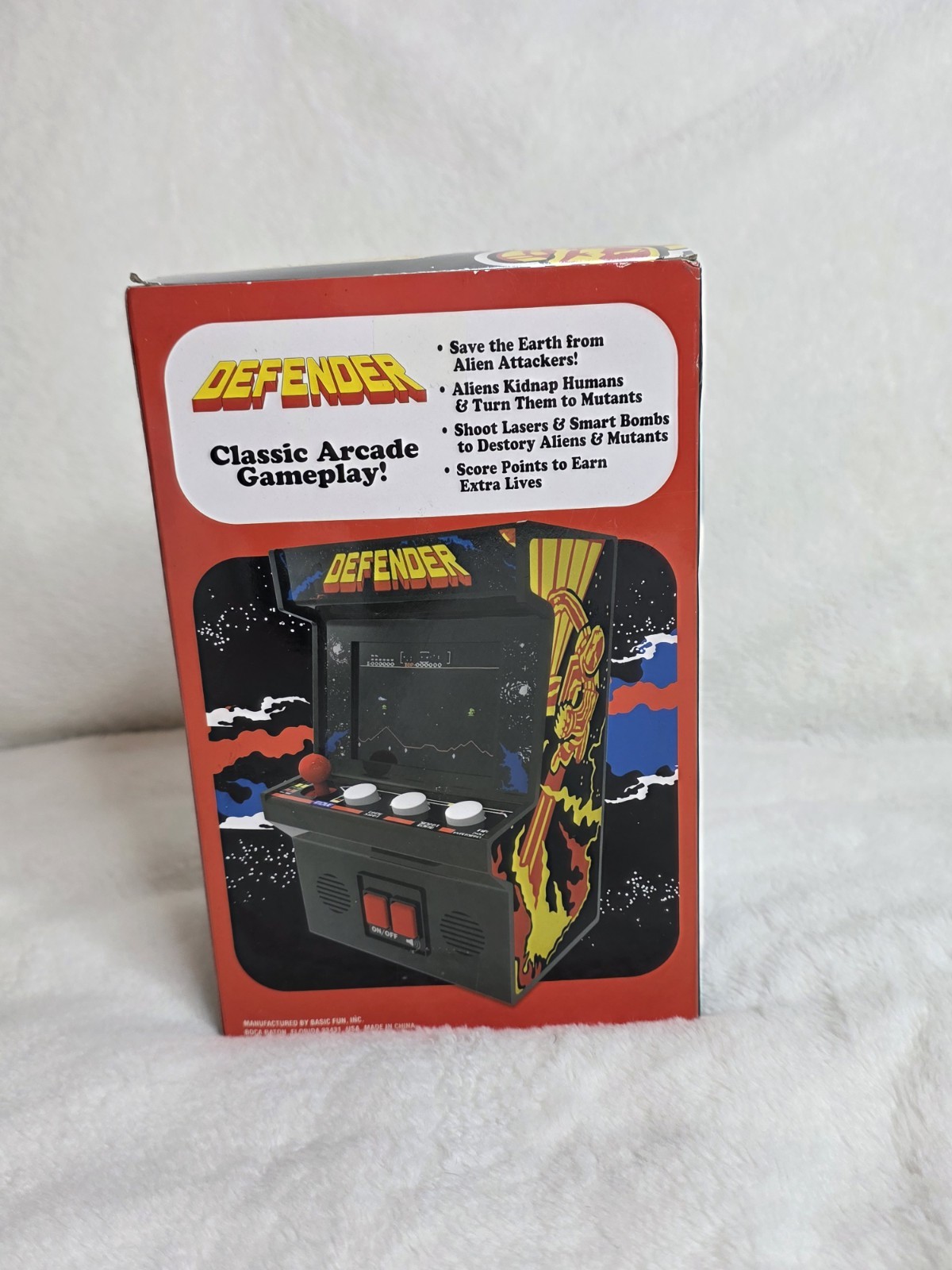 Defender Mini Arcade Game Basic Fun Midway Classic w/ Box