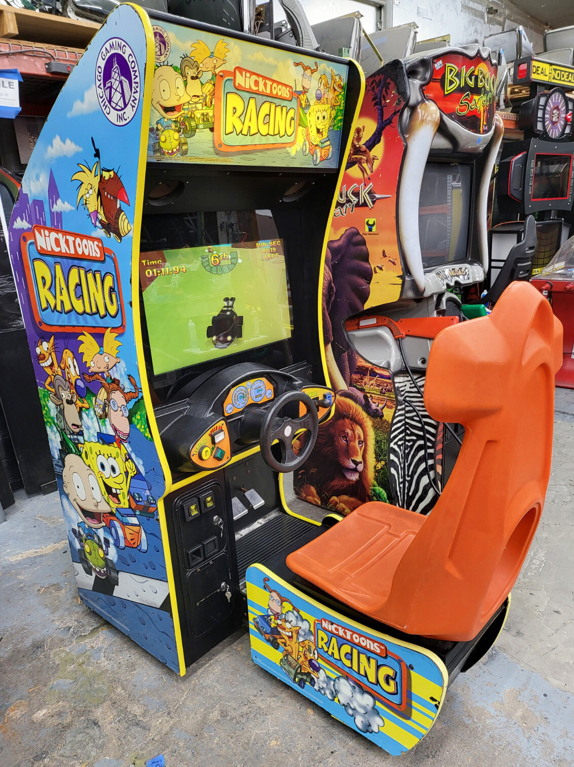 Nickelodeon Nicktoons Racing Arcade Sit Down Driving Racing Arcade 27″ LCD (#1)
