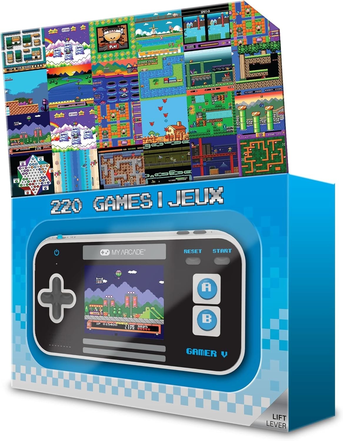 Gamer V Classic-Blue: 220 Preloaded Games in a Portable Handheld Console