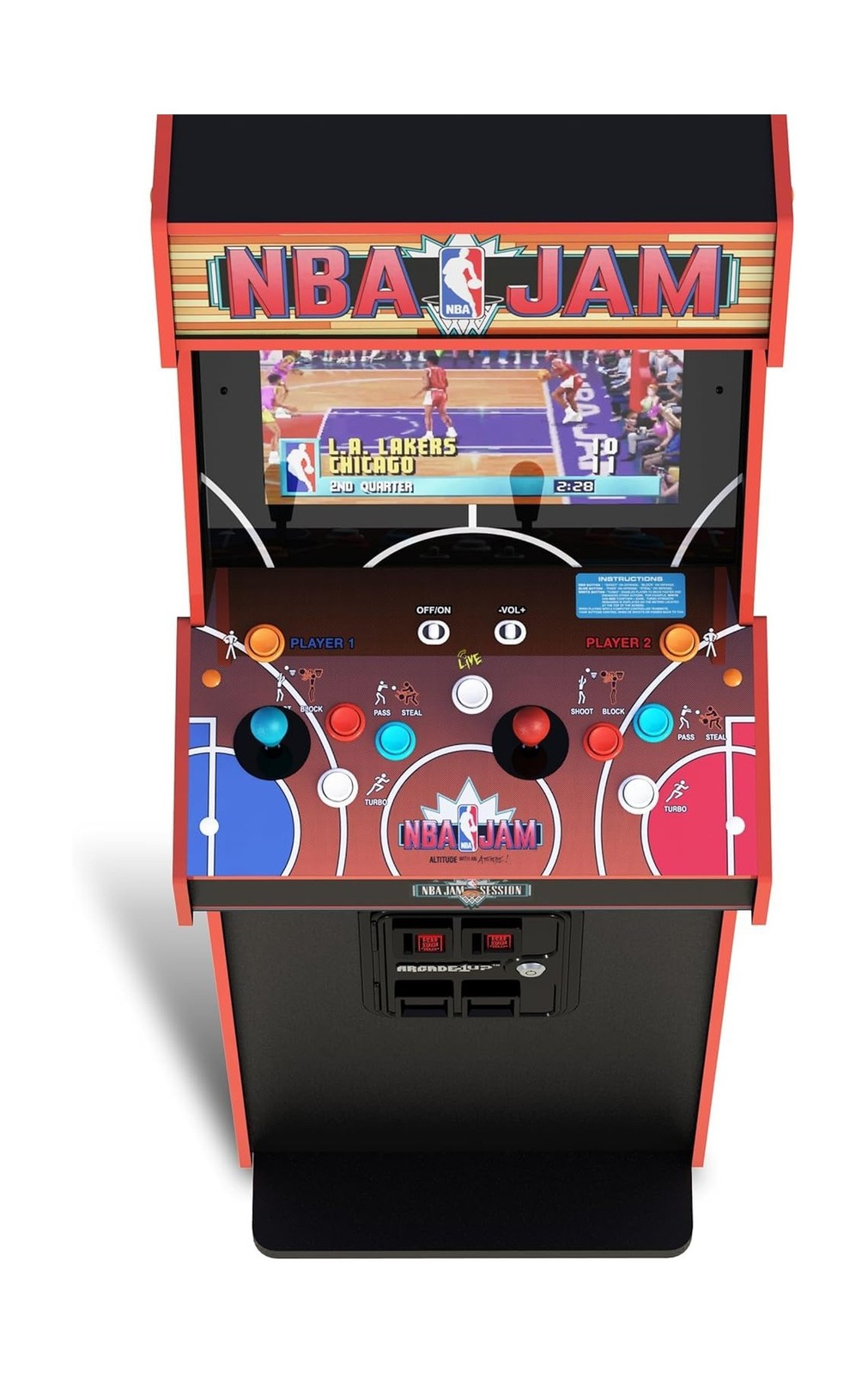 2-Player Basketball Arcade Machine Cabinet w/ 3 Games Wi-Fi Online Multiplayer