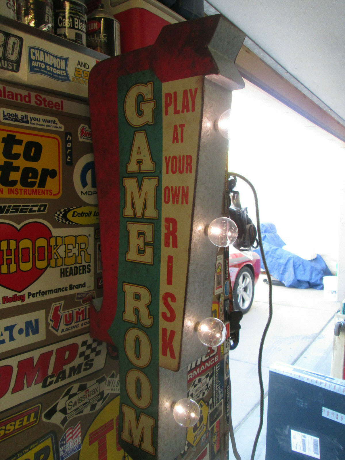 ARCADE GAME METAL COOL MARQUEE DOUBLE SIDEDSIGN VINTAGE LOOK VIDEO PINBALL COIN
