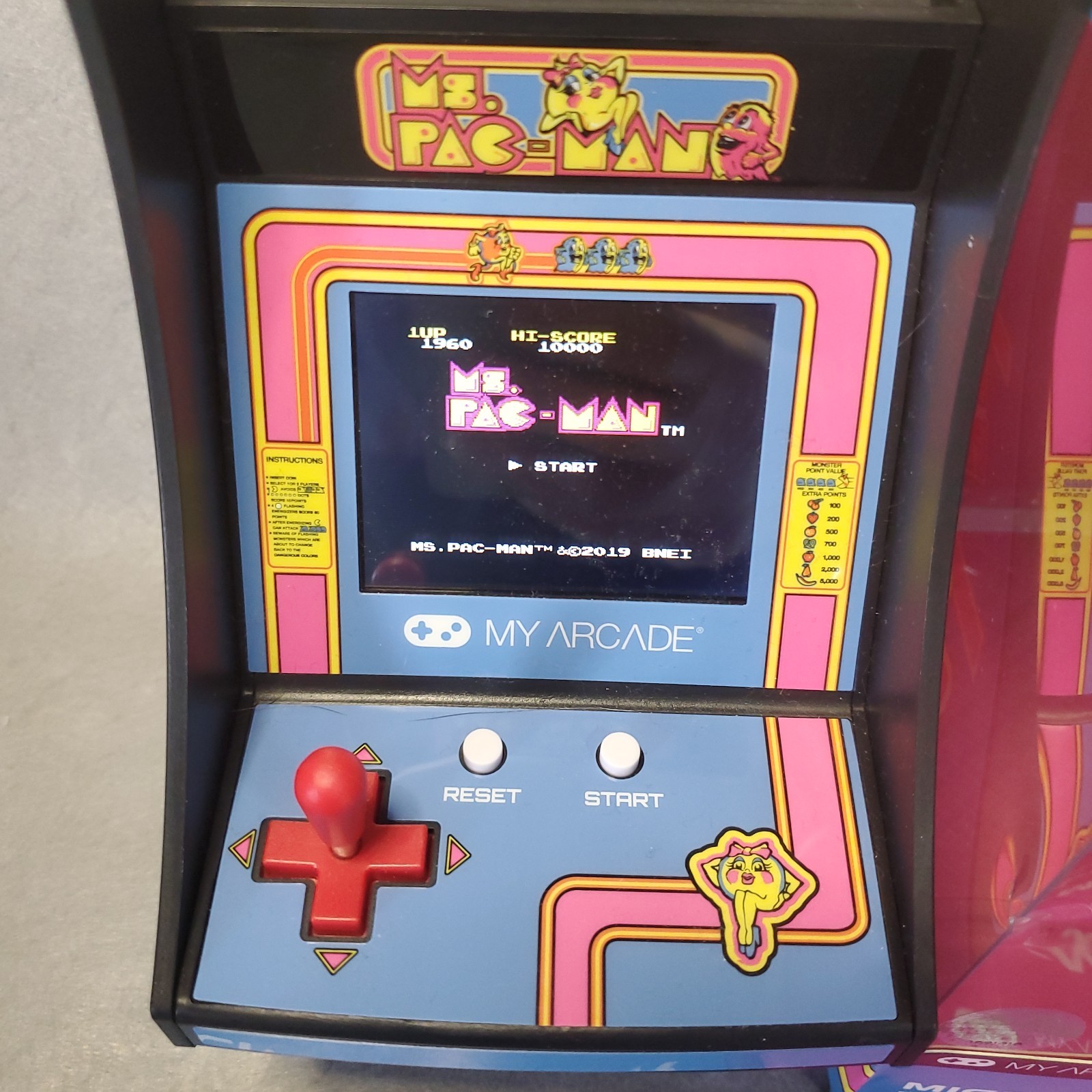 Ms Pac-Man Mini Arcade Machine My Arcade Micro Player Retro *Box Damage* WORKS