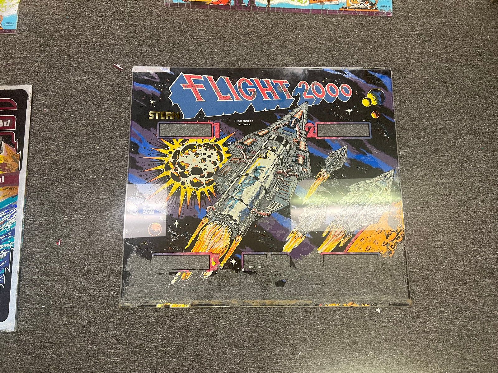 FLIGHT 2000 Pinball BACKGLASS by STERN 1980