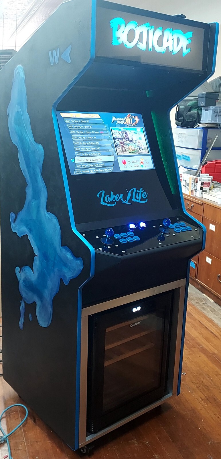BOJICADE Stand Up Arcade Custom Multicade EPOXY/RESIN Side Art OKOBOJI Iowa WOW!