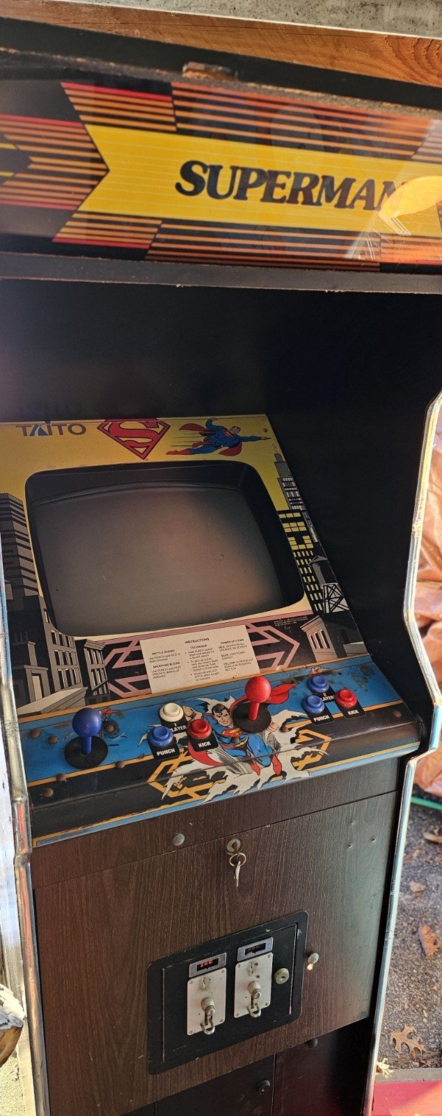 DC Superman Taito Full Size Vintage Arcade Video Game 1987 Working Recapped
