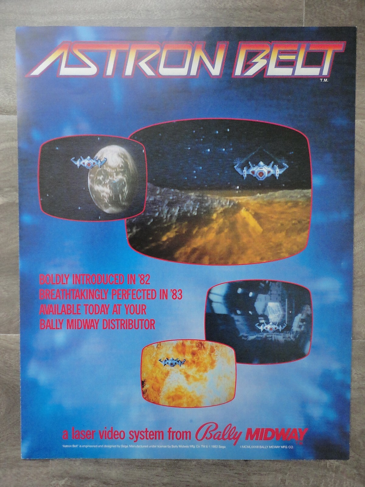 Astron Belt Video Arcade Machine Flyer Original Bally Brochure