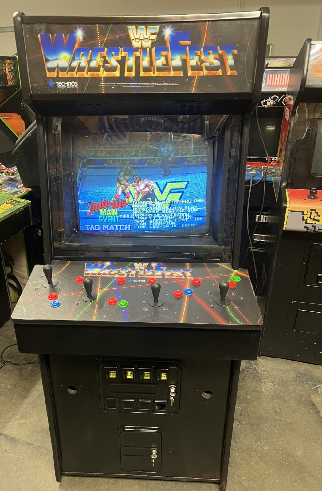 WRESTLEFEST ARCADE MACHINE by TECHNOS 1991 (Excellent Condition)