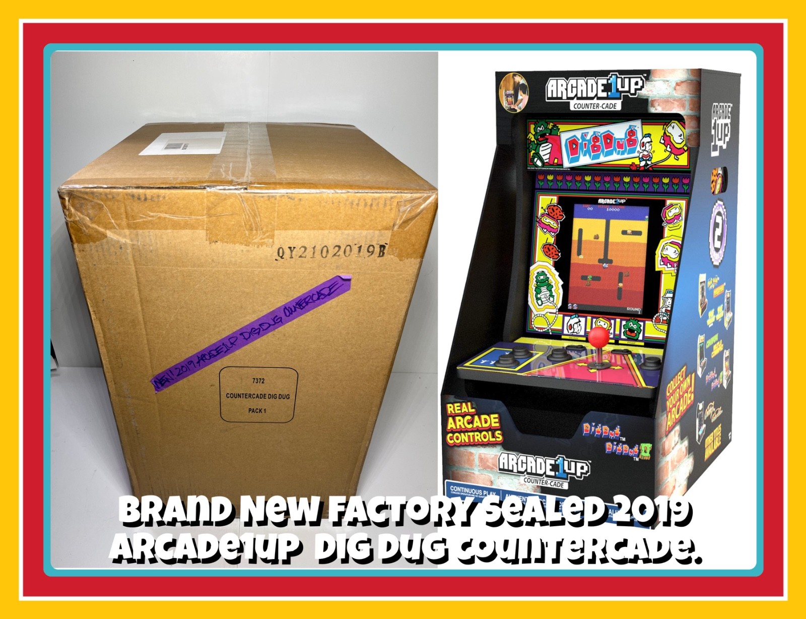 RARE Arcade1UP Dig Dug CounterCade 2019 Gen 1 Sealed in Box Counter Cade Namco