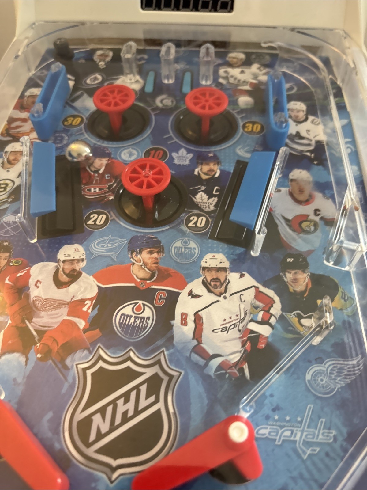 Tabletop NHL Arcade Pro Electronic Pinball Game Merchant Ambassador Tested Works