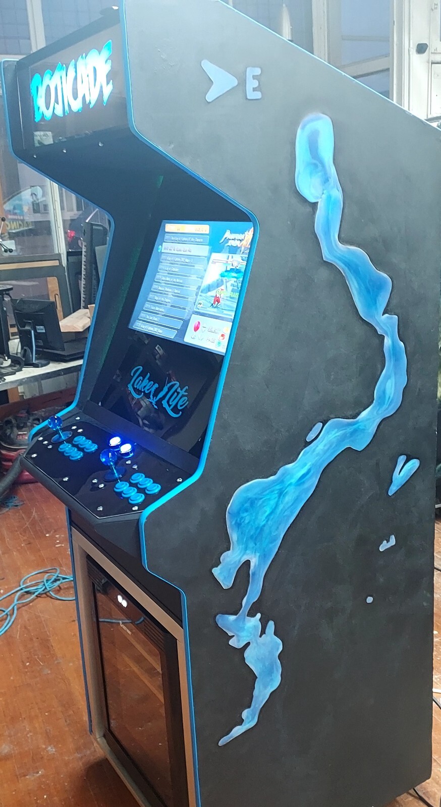 BOJICADE Stand Up Arcade Custom Multicade EPOXY/RESIN Side Art OKOBOJI Iowa WOW!