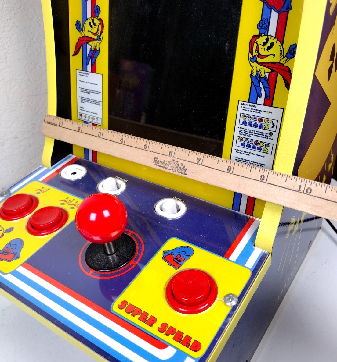 Super Pac-Man Tabletop Retro Arcade Game 4 Games in 1 Arcade-1-Up Works w Issue