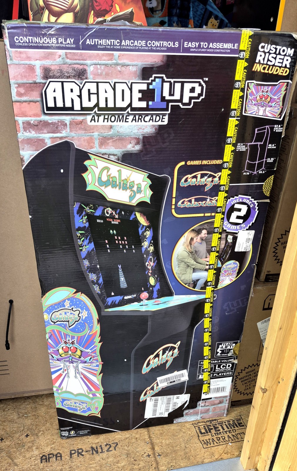 Arcade1Up Galaga Countercade Home Arcade 2 Games w/ Custom Riser New In Box RARE