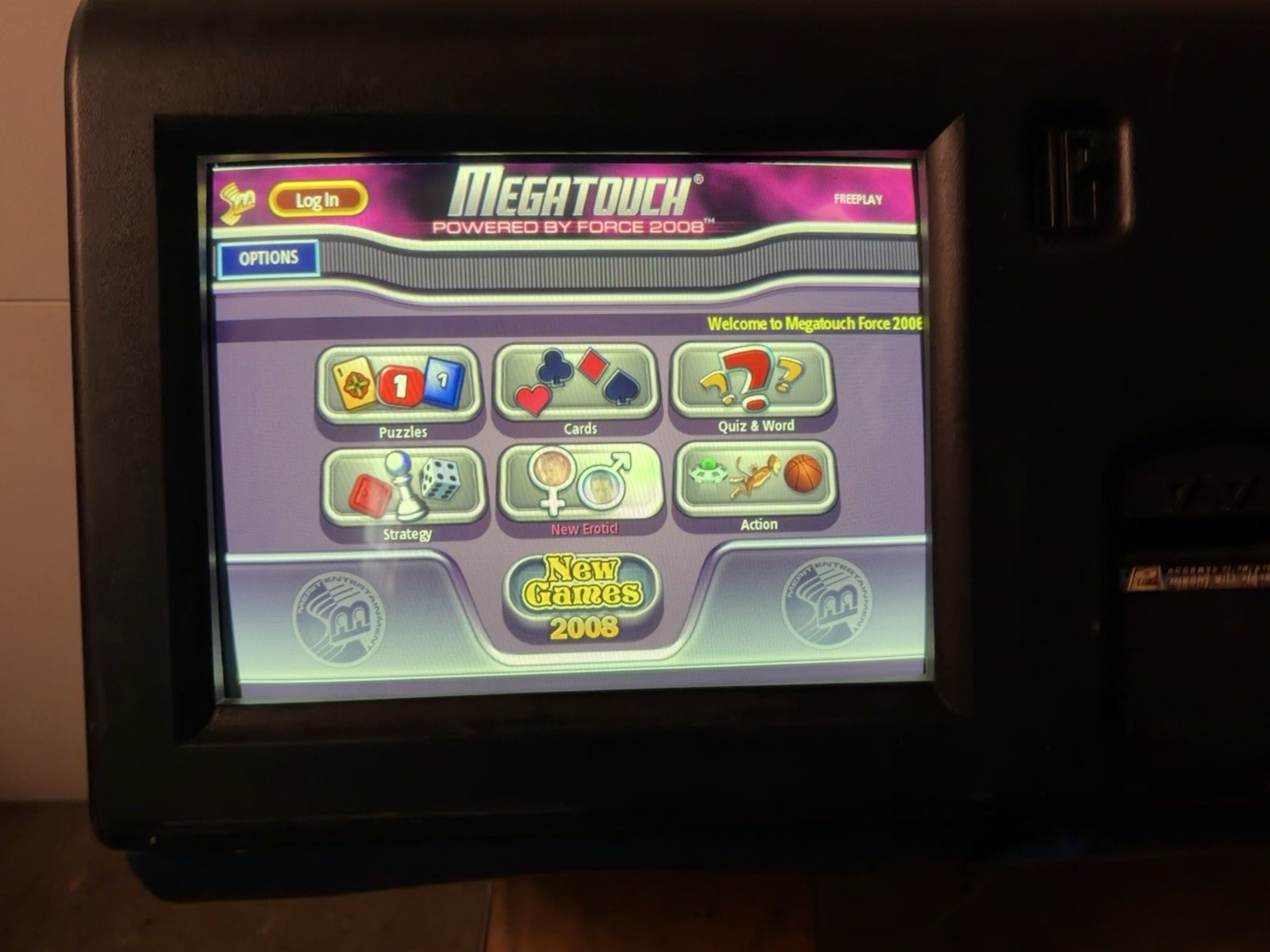 2008 Merit Megatouch Force Radion Bartop Touchscreen Arcade Game