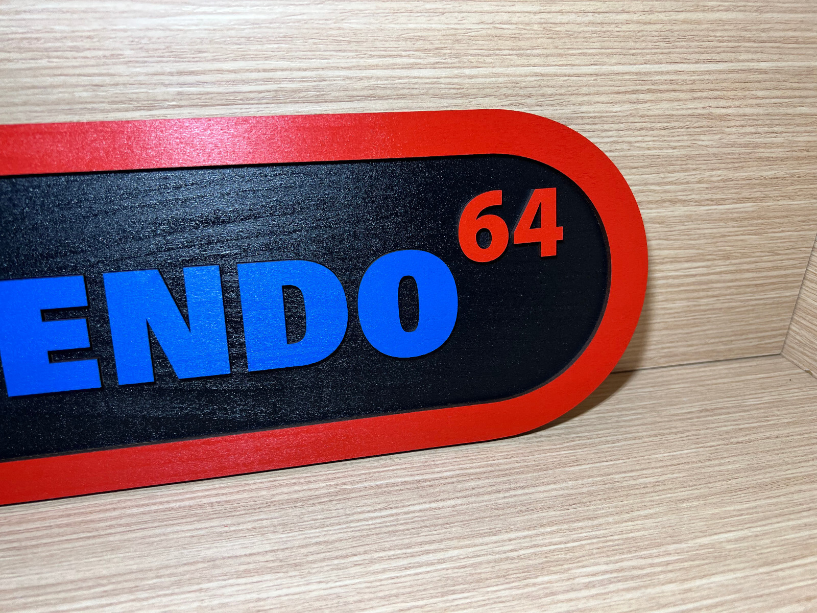 CLEARANCE Poster Logo Nintendo 64 Wood Display wall color N64 Mario Snes