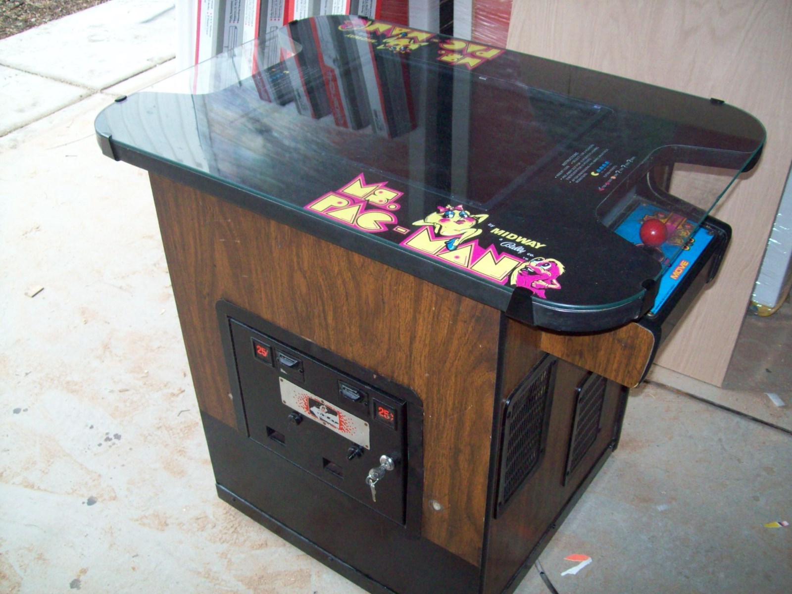PAC-MAN or Mrs. Restored Original Cocktail Table Video Arcade Game with Warranty