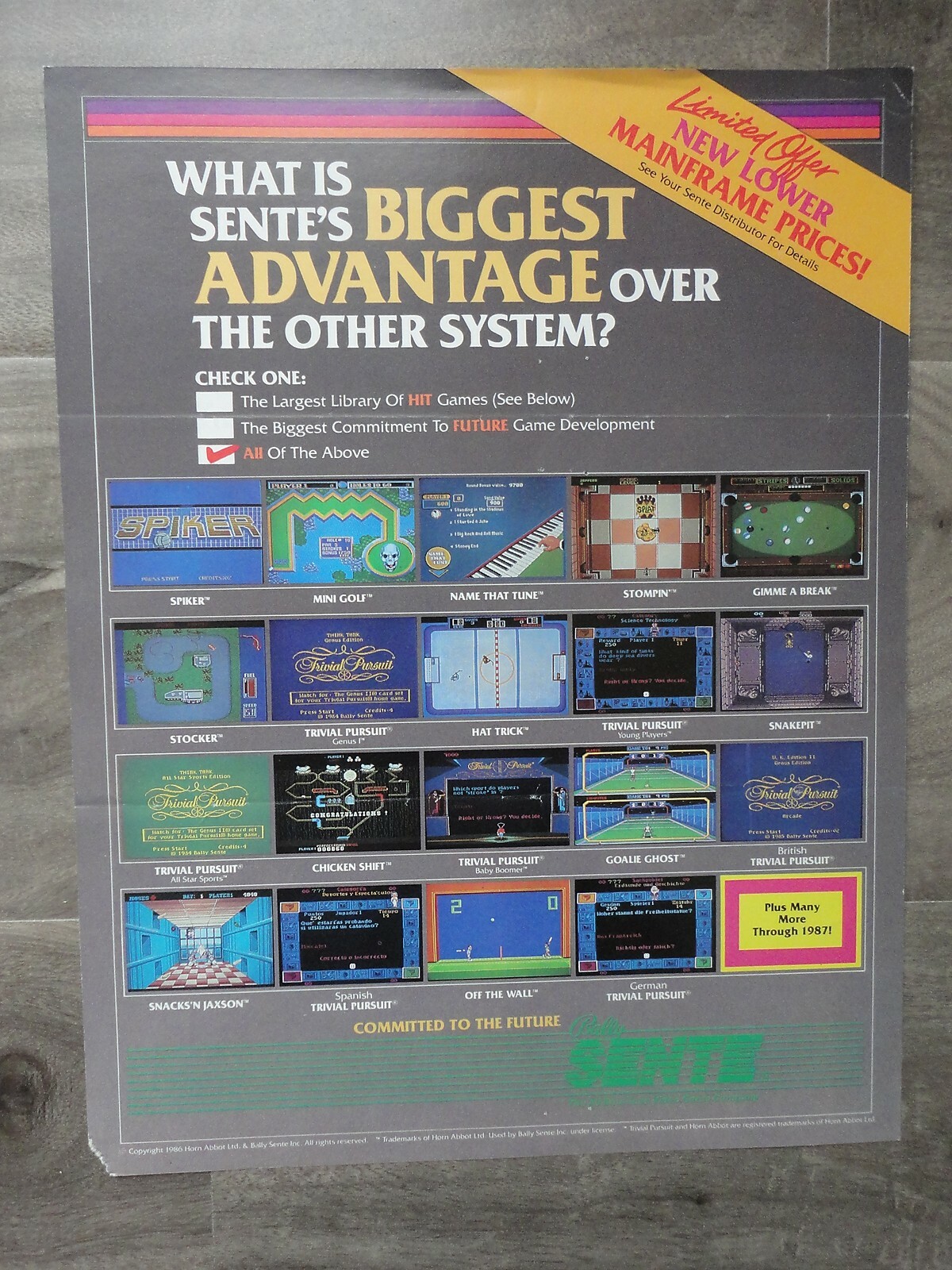 No End In Sight Video Arcade Machines Flyer Original Bally Brochure