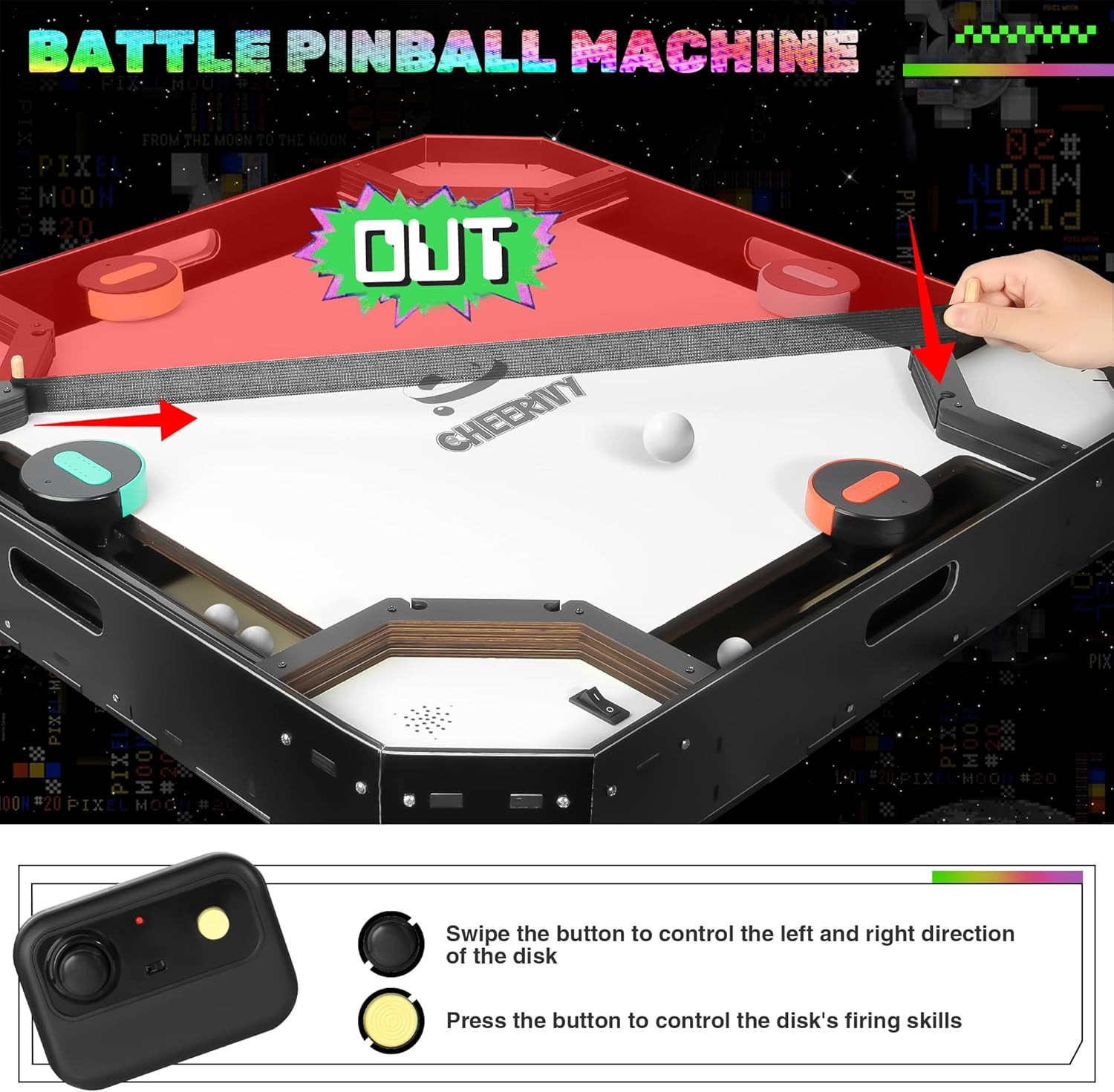 Game Air Hockey 4 Player, Hyperlaps.10 Game 4 Players Arcade Games for Home, Hyp