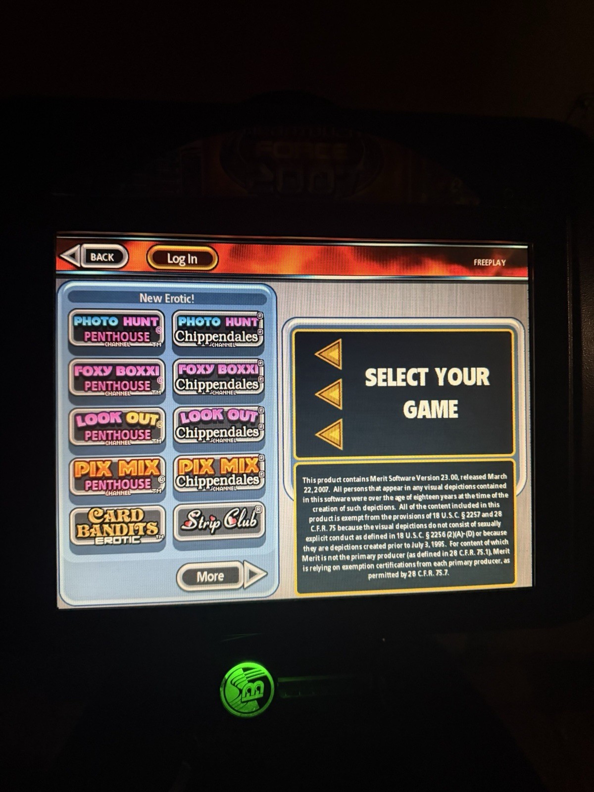 2007.5 Merit Megatouch Force Evo Countertop Touchscreen Arcade Game Machine