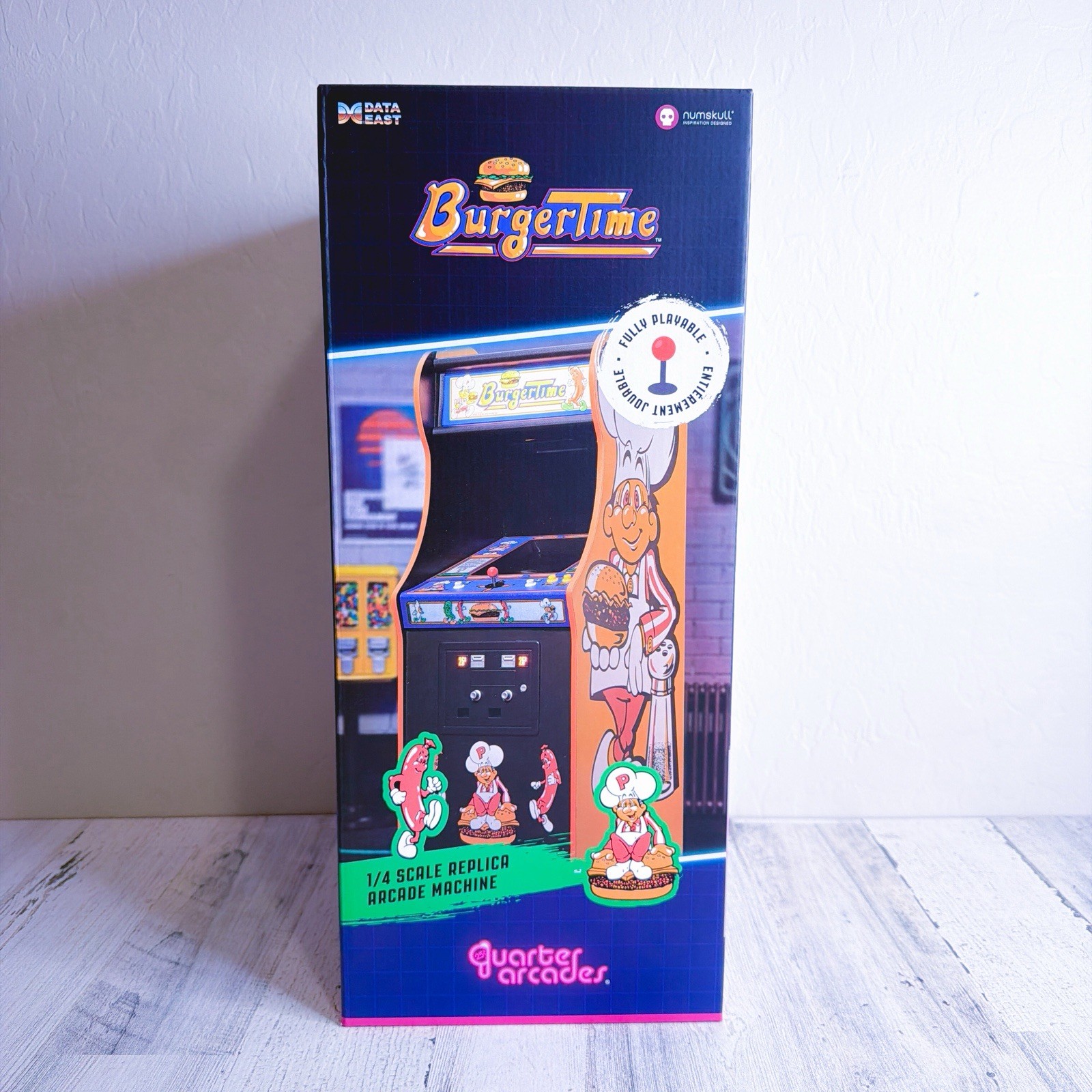 Burger Time Quarter Arcades 1/4 Scale Wooden Replica (New In Box) Original ROM