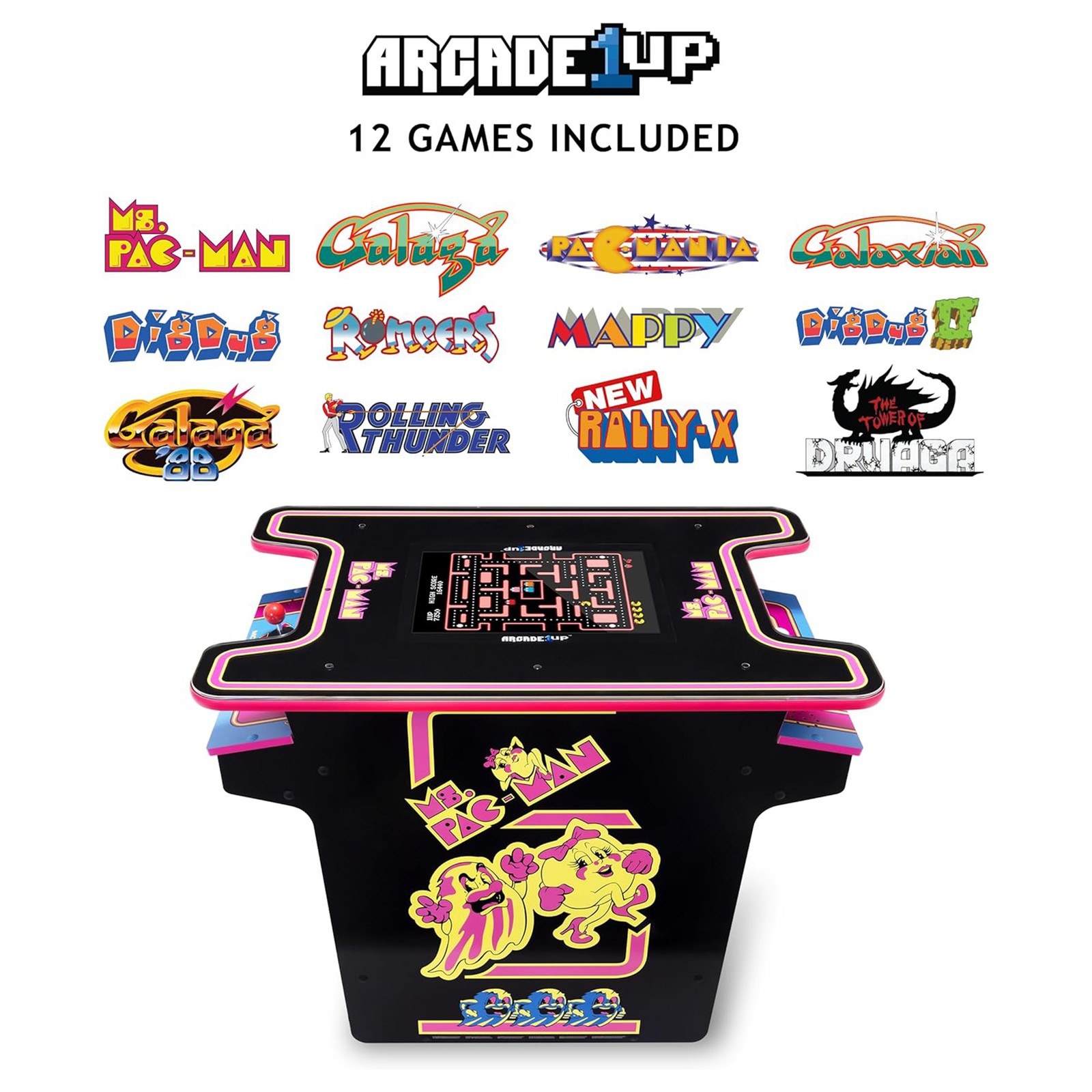 Arcade1Up Ms.PAC-MAN Arcade Cocktail Table 2 Player Control Panel (Open Box)