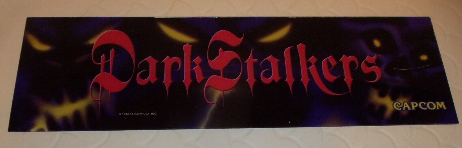 Vintage CAPCOM Original “DARK STALKERS” 1994 Arcade Video Game Marquee Header