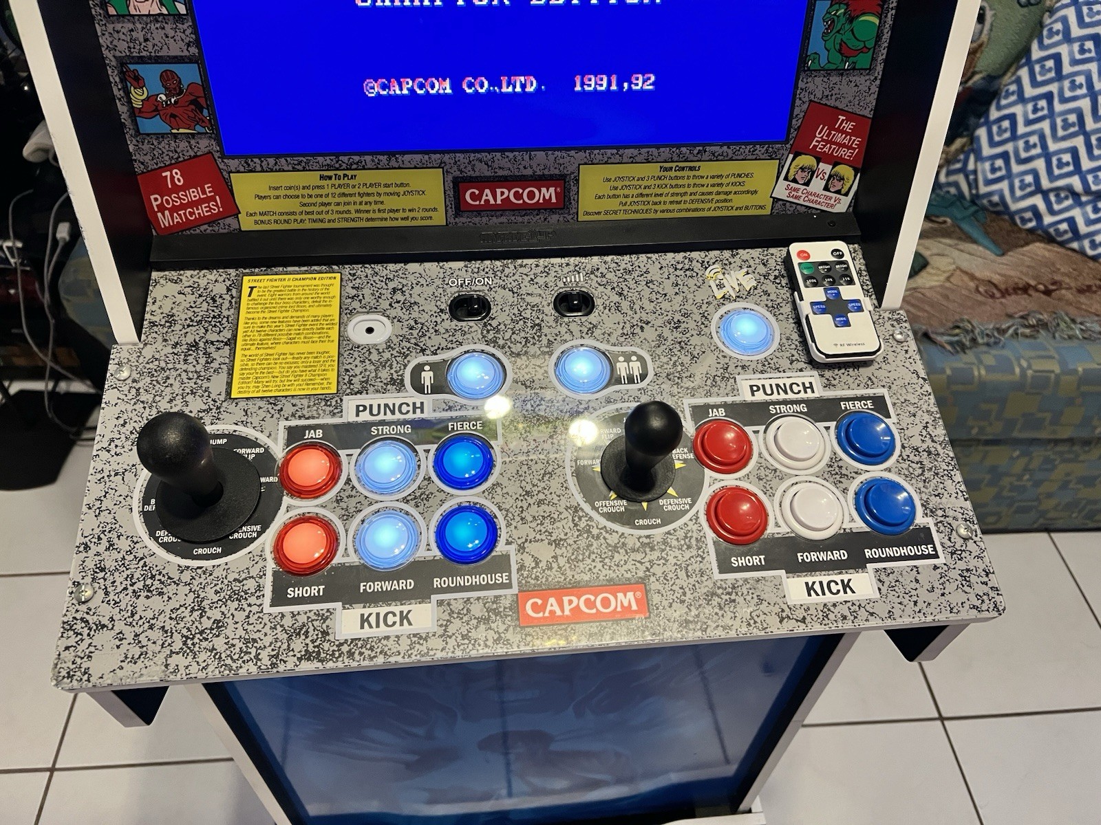 Arcade1up STREET FIGHTER 2 BIG BLUE with Riser & Stool Very rare ✅🔥 Great Deal
