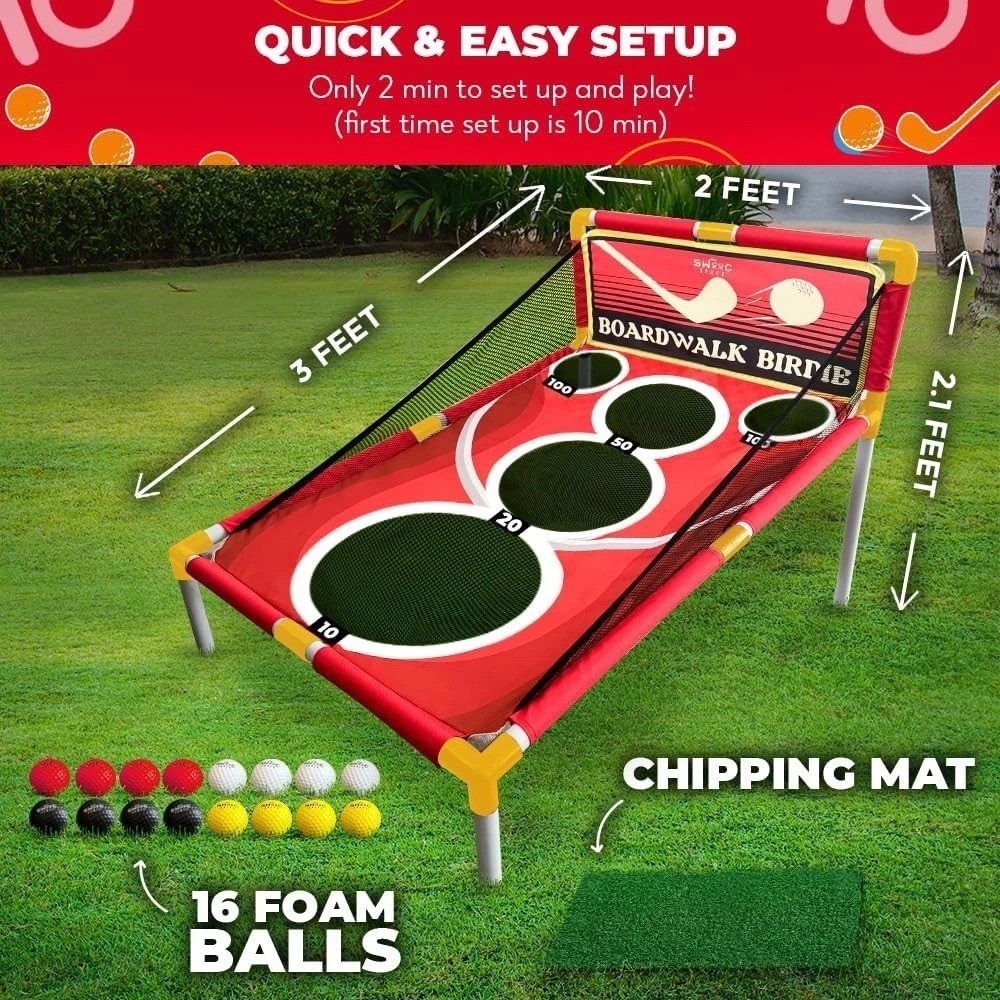 Boardwalk Birdie Arcade Golf Game Set Outdoor Indoor 10+ Games
