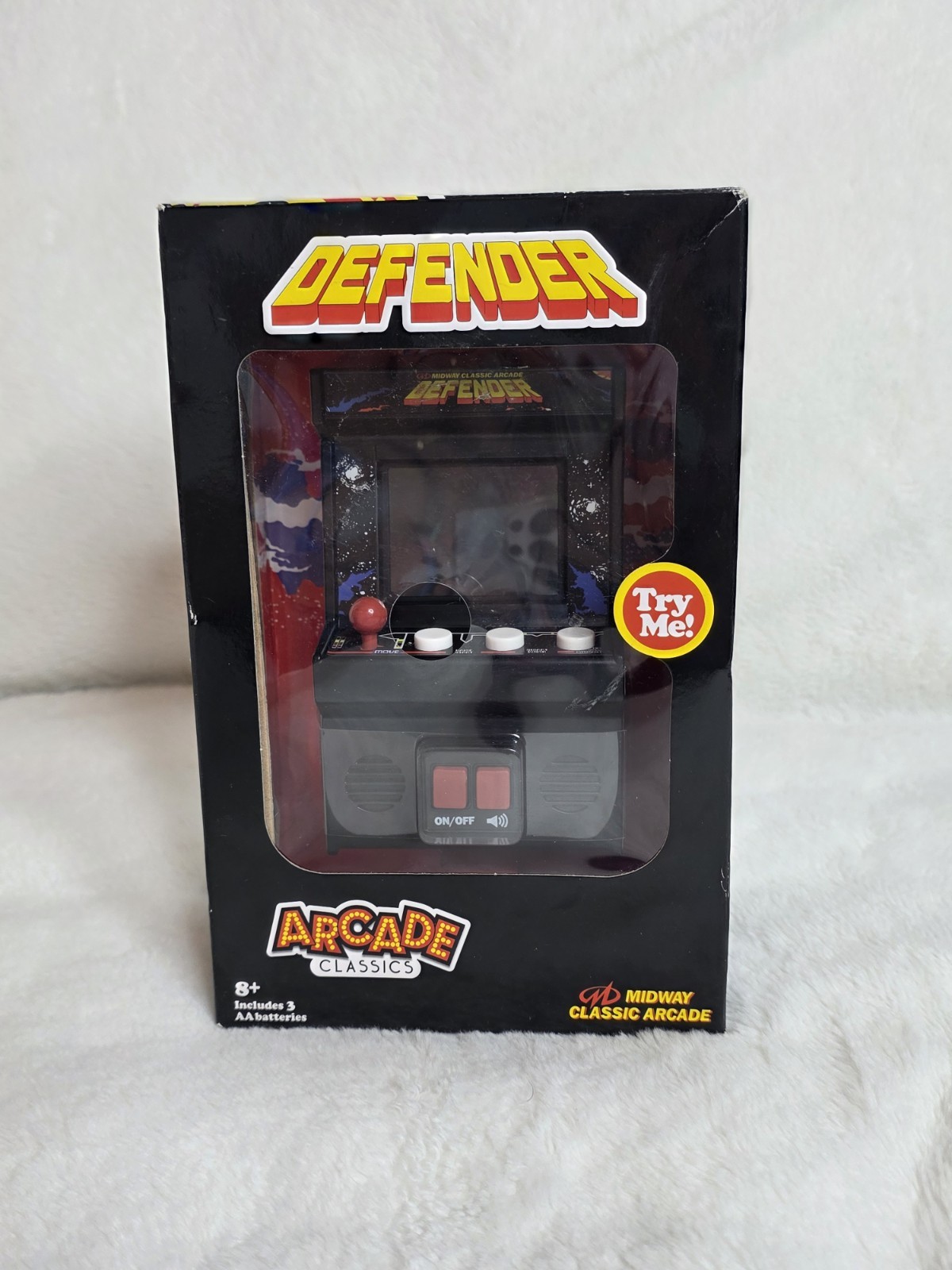 Defender Mini Arcade Game Basic Fun Midway Classic w/ Box