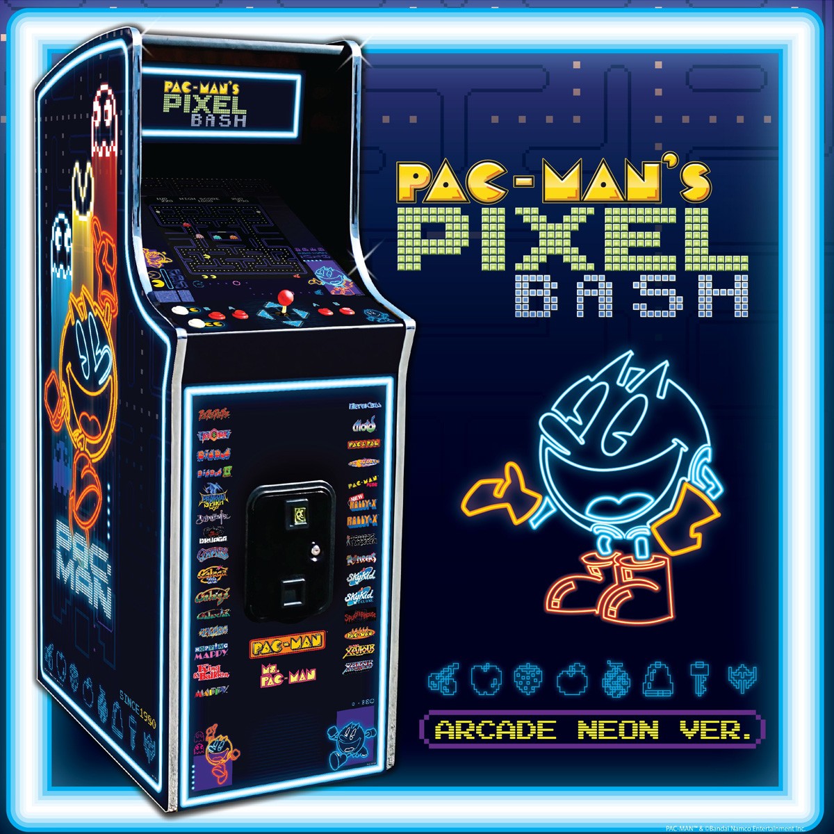 Pac Man Pixel Bash Home Upright Arcade Game – Neon